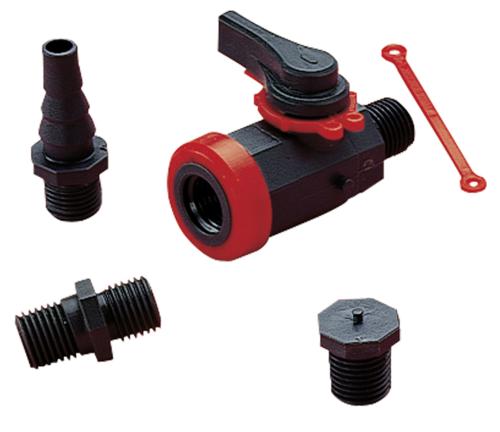 PRAHER guľový ventil laboratórny 1/4" F - 1/4" M , PN10