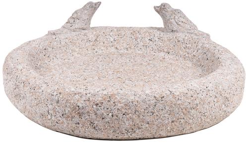 Žulové kamenné napájadlo s 2 vtáčikmi, D45 cm