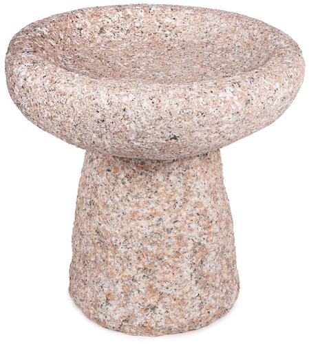 Kamenné napájadlo s podstavou ružové, D30 cm, V20 cm